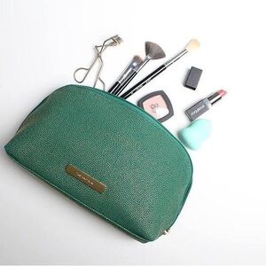 Tartan and Twine green and gold makeup bag